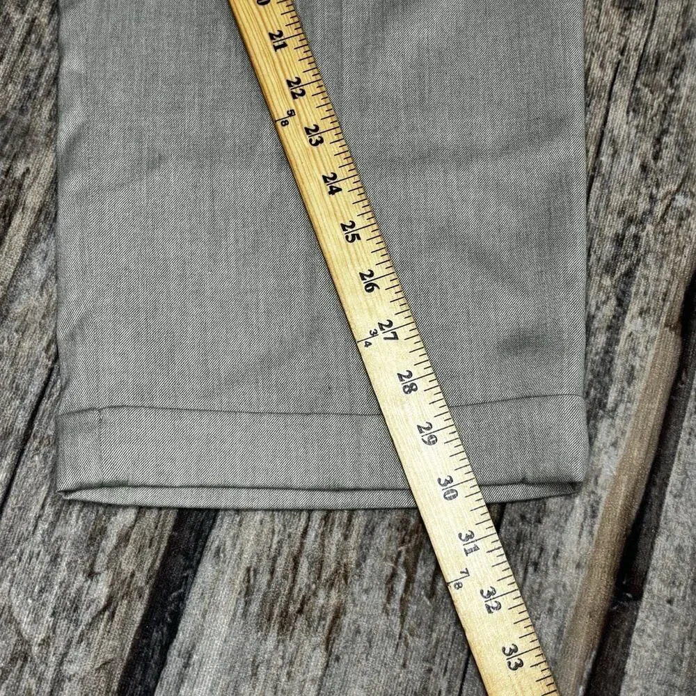 Haggar Black Label Men’s Dress Gray Pants 38x30 Micromattique Gab Pleated Cuffed